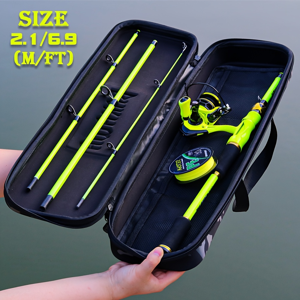 Image of Portable Travel Fishing Rod Kit With Fishing Rod Reel Line And Pack Bag For Freshwater Sea Fishing Carp Fishing Rod /2.1m Straight Handle Combo