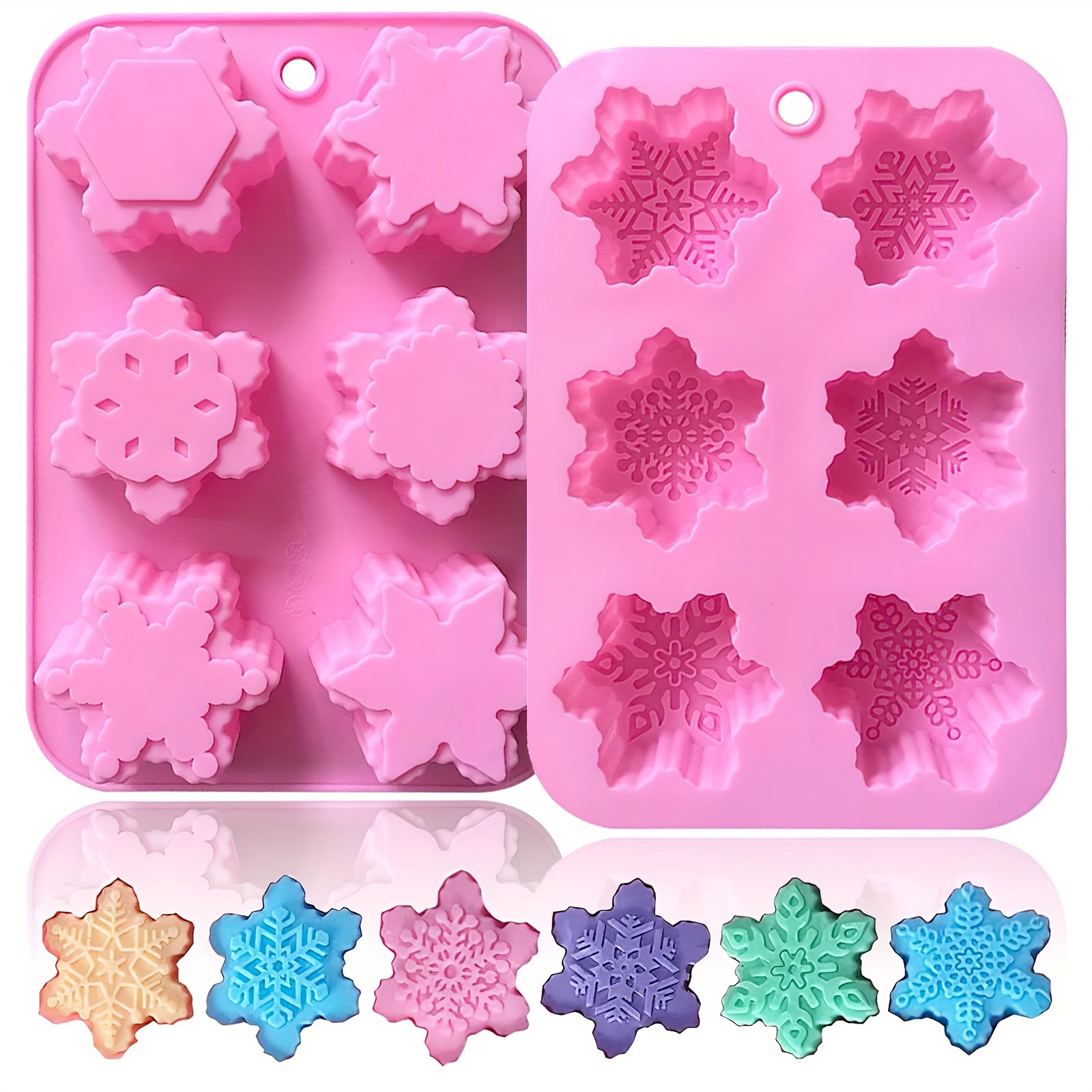 

Festive Christmas Snowflake Silicone Molds For Baking, Decorating, And More - Perfect For Party