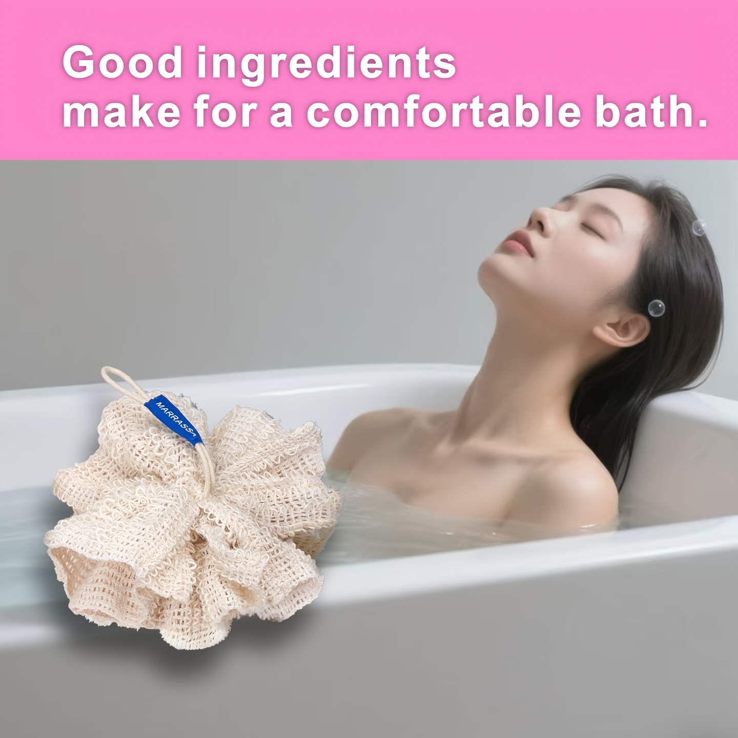 Linen Bath Ball, Gentle Exfoliation, 4 Colors