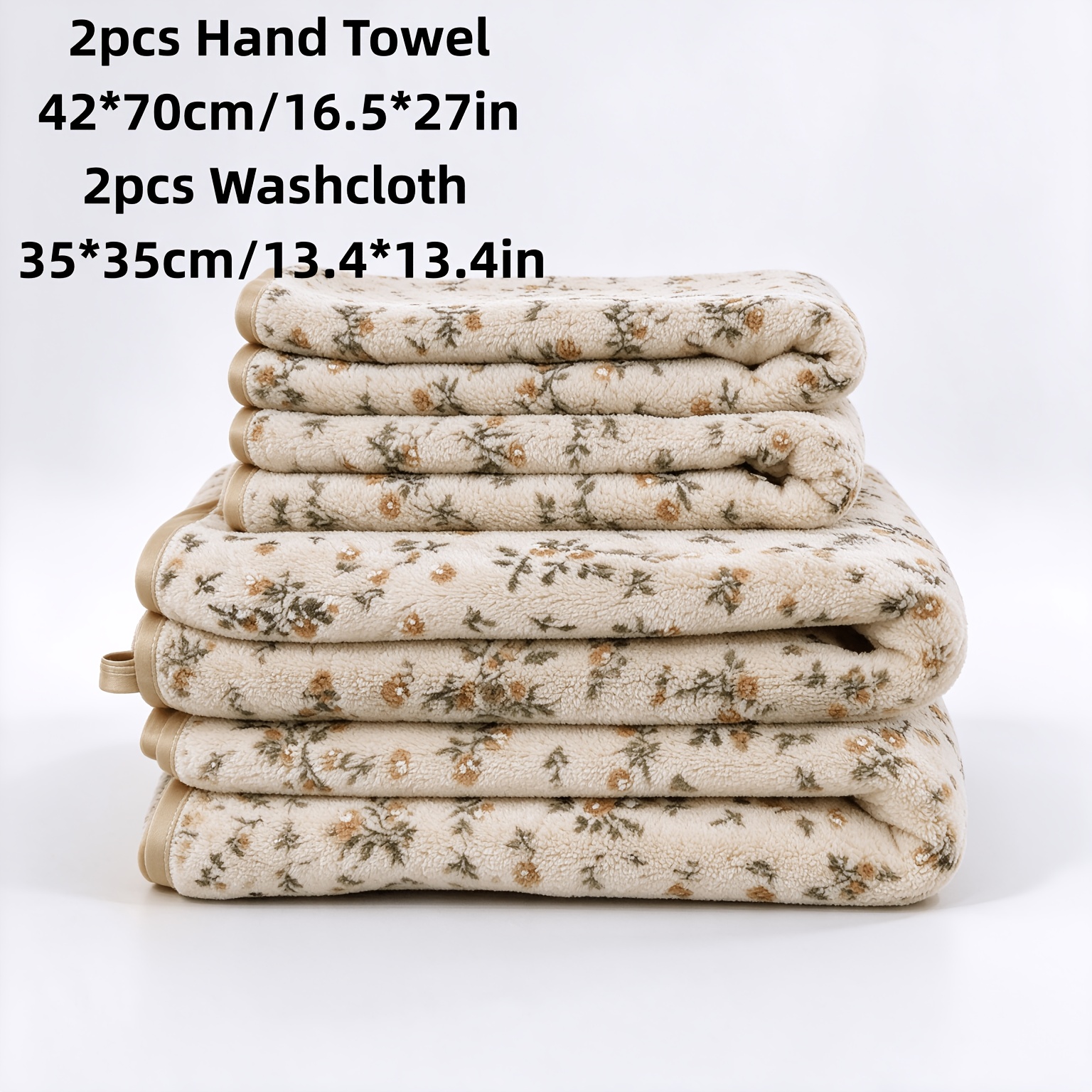 TEMU Ensemble de 4 pièces de serviettes et de chiffons en molleton de