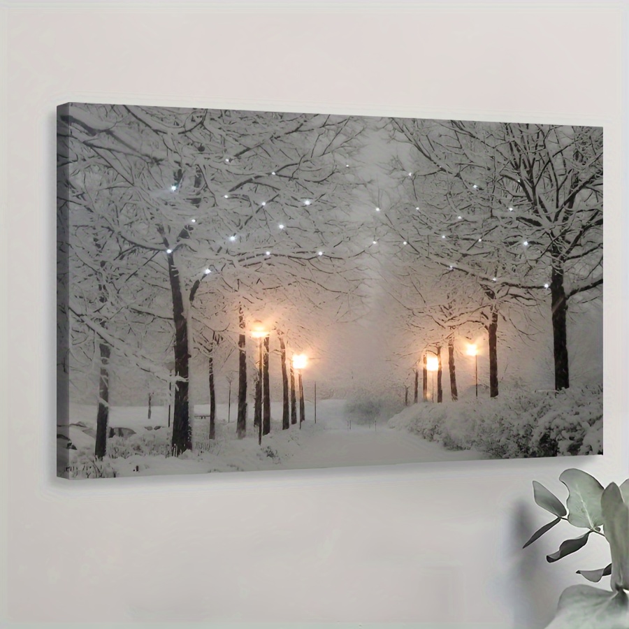 TEMU 2d Flat, 2d Flat, 1pc Framed Canvas Artwork, Perfect For Christmas-themed Wall Decoration, Suitable As A Gift For Bedrooms, Living Rooms, Or ,
