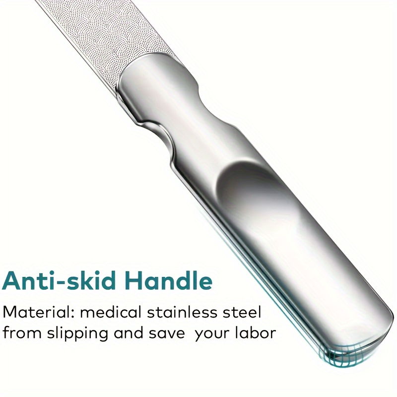 professional stainless steel nail file double sided manicure tool for natural nails heavy duty reusable   hands feet nail care details 6