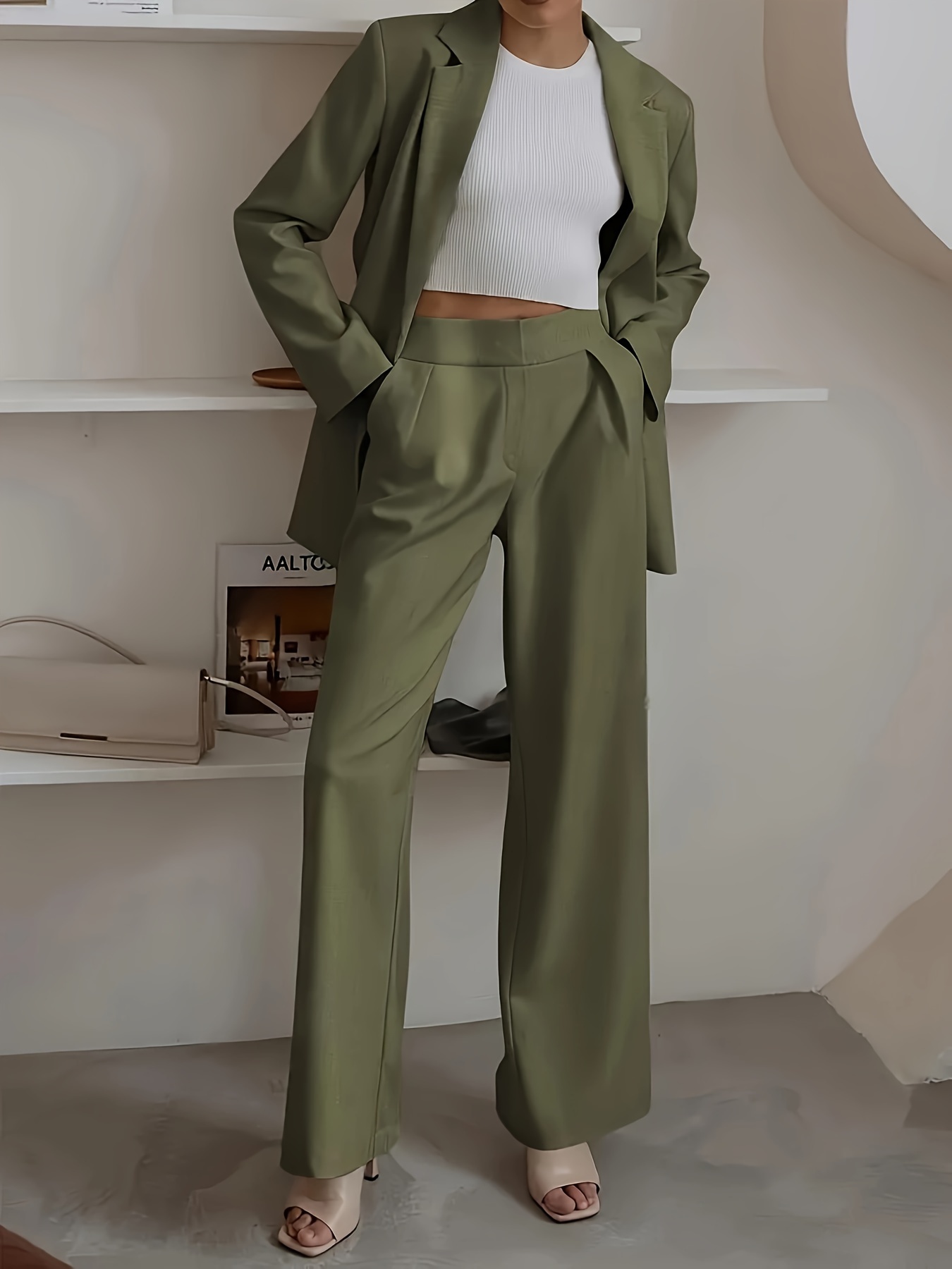 夏 Cool Double Jacket Semi-Wide Slacks Two-Piece Setl (2色) 夏 Cool Double Jacket Semi-Wide Slacks Two-Piece Setl (2色