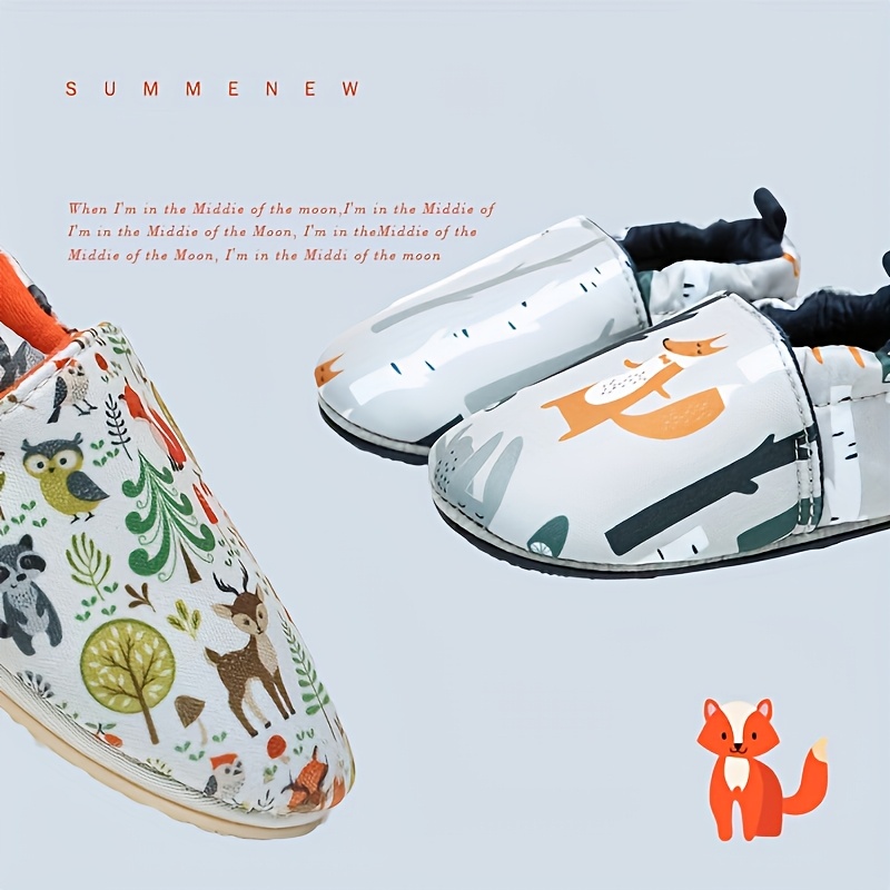 Baby Boys Girls Cartoon Print Lightweight Comfy Non-Slip Crib Shoes for First Walkers Newborn Infant, Spring And Summer, Halloween Gifts, footwear