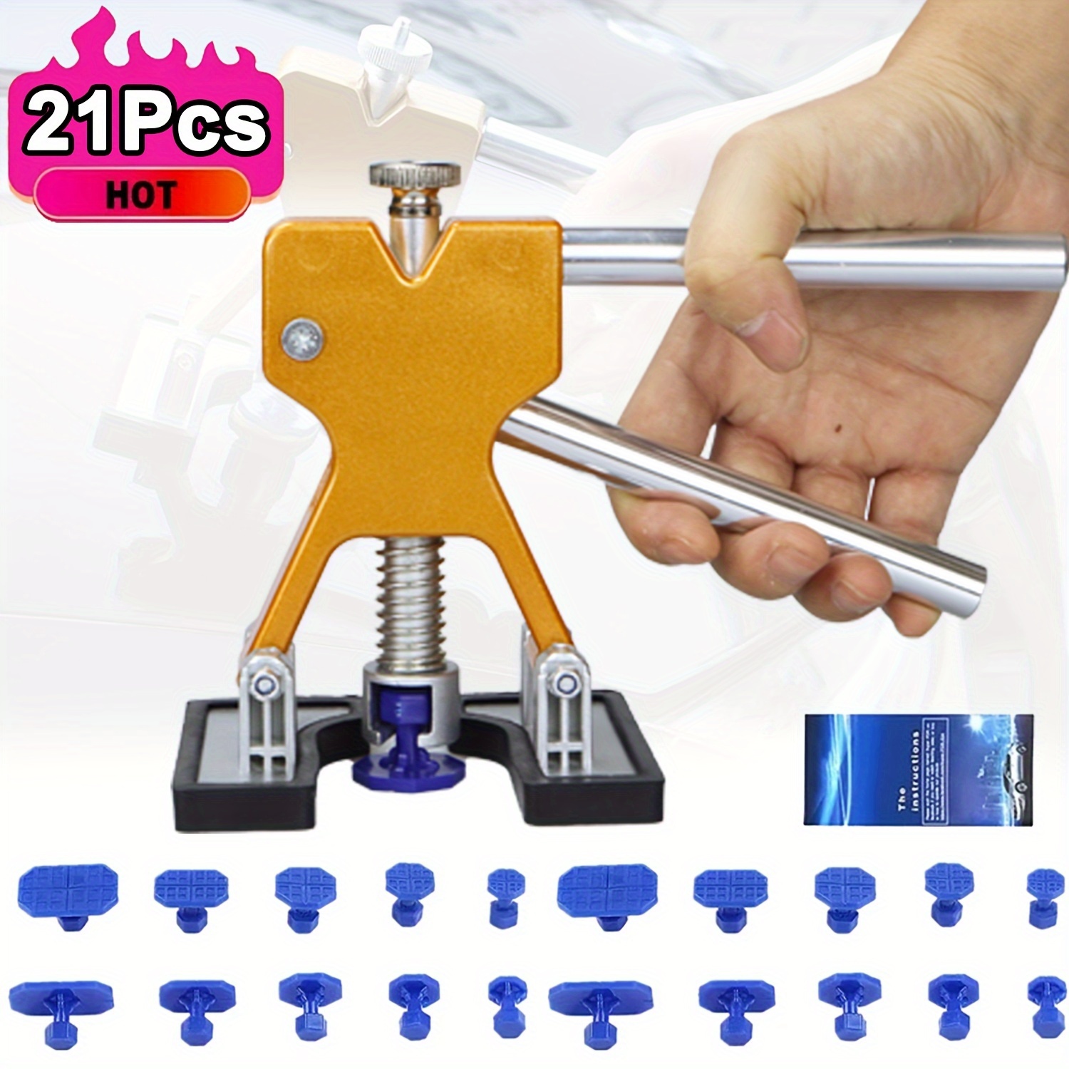 

21pcs Professional Car Removing Dent Body Repair Dent Puller Remover Auto Suction Cup Repair Tools For Auto Repair Mechanic