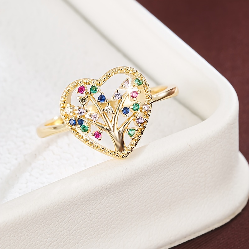 Heart shaped Tree Zirconia Lady's Ring