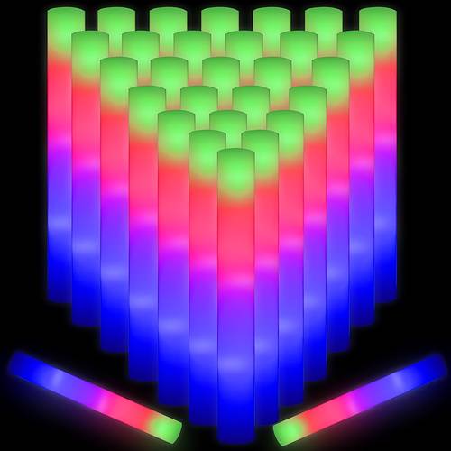 20 pack 40 pack of colorful outdoor camping 3 led glow sticks 3 mode flashing led light sticks glow in the dark party supplies parties weddings birthdays concerts christmas and halloween