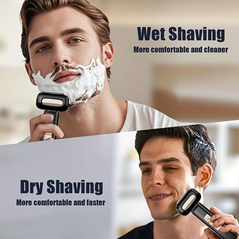 professional mens electric shaver 3d floating four blade head reciprocating electric shaver ipx6 full body led     alloy   end shaving   perfect gift for boyfriend dad fathers day gift 6