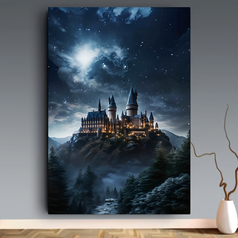 

5d Diy Round Diamond Painting Kit, Castle In Sky Theme - Acrylic Mosaic Artwork, Paint By Numbers Handcraft Puzzle, Wall Decor For Bedroom, Office, Living Room - 40x70cm