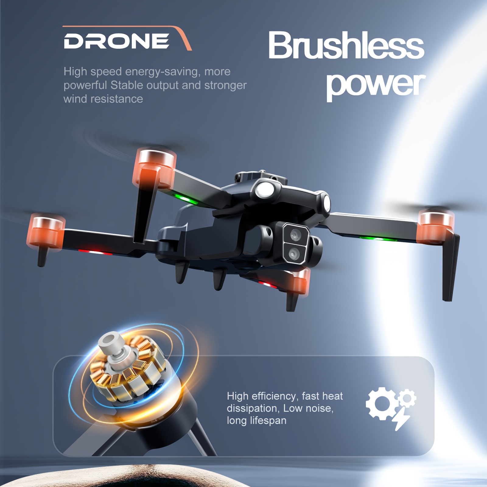 2025 Long-Flight Dual Camera Drone For Adults - Optical Flow Positioning, 360° Obstacle Avoidance, Brushless Motor, LED Lights, Dual Batteries & Spare Kit - Ideal Starter UAV & Holiday Gift