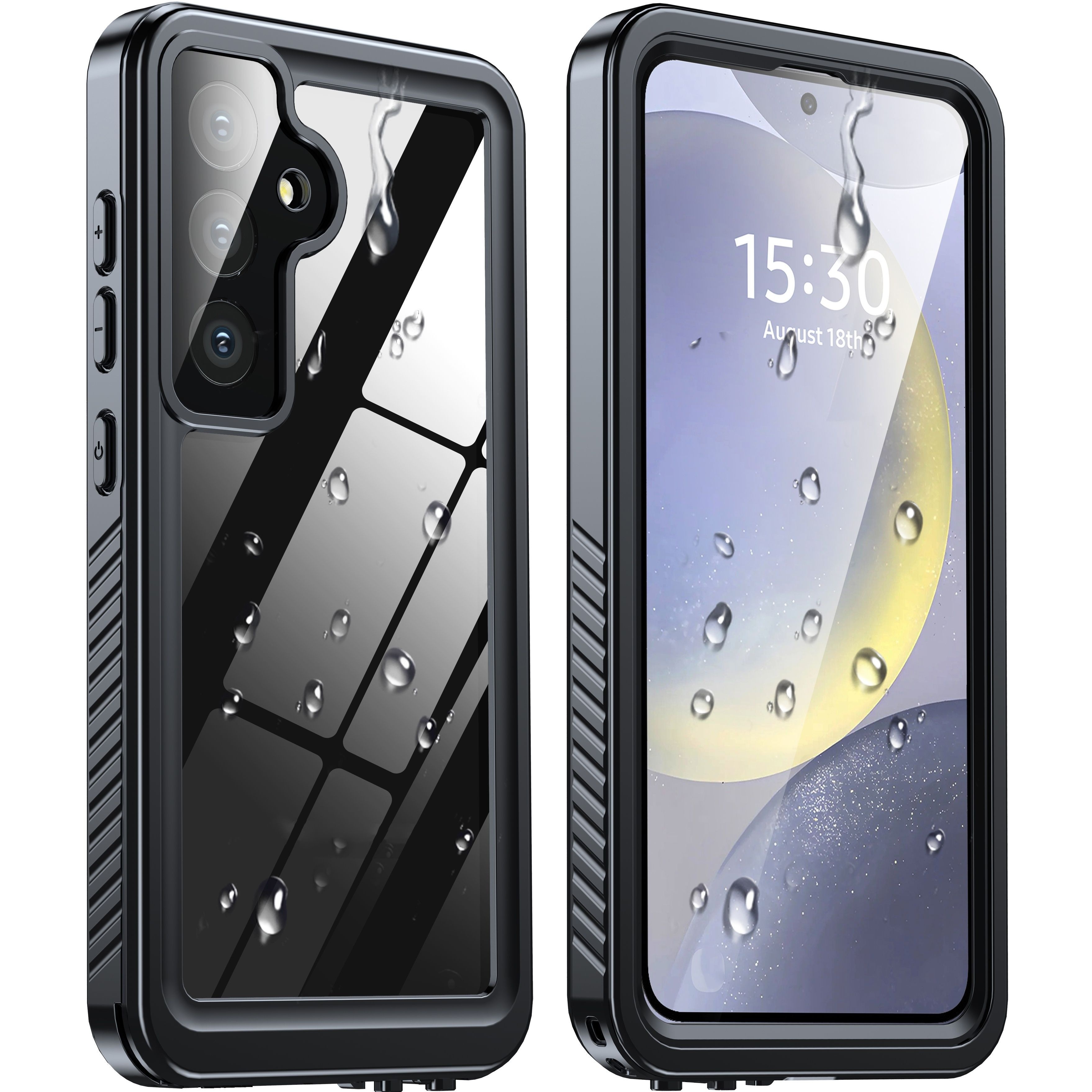 

S24 Case Waterproof, Built-in Lens & Screen Protector 360° Full Body Heavy Duty Protective Shockproof Ip68 Underwater Case For S24 (2024) 5g-black