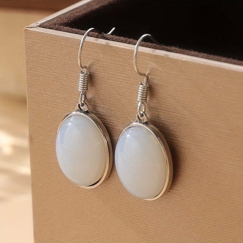 Moonstone Oval Drop Earrings for Weddings & Daily Wear
