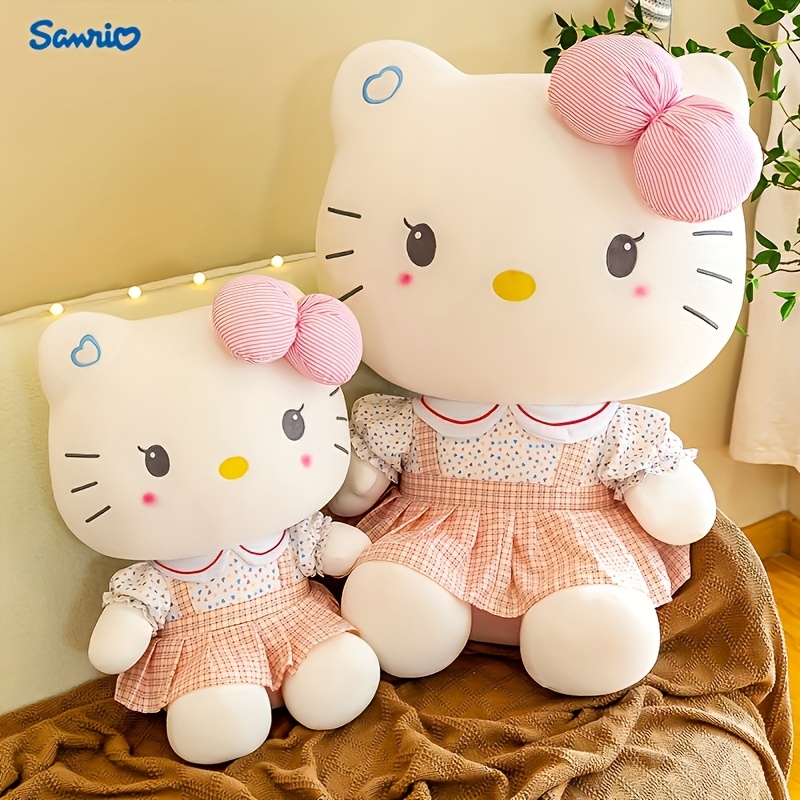 

1pc Sanrio Hello Kitty Plush Toy - Animal en peluche en polyester , Motif à carreaux, Idéal pour chiens, Anniversaire, Noël, Thanksgiving, Cadeaux de fête