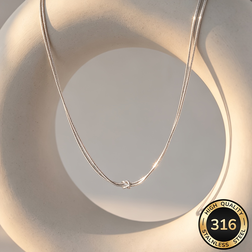 Women's Adjustable Stainless Steel 18K Plated Stackable Necklace