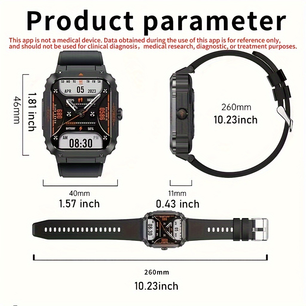 Reloj Inteligente Moda Hombres, Pantalla Grande Táctil Completa Alta  Resolución 1,92 Pulgadas 320 * 386, Llamada Inalámbrica, Llamada Emergencia  Sos, Modo Deportivo Múltiple, Recordatorio Sedentarismo, Monitorización  Sueño. Reloj Deportivo Android