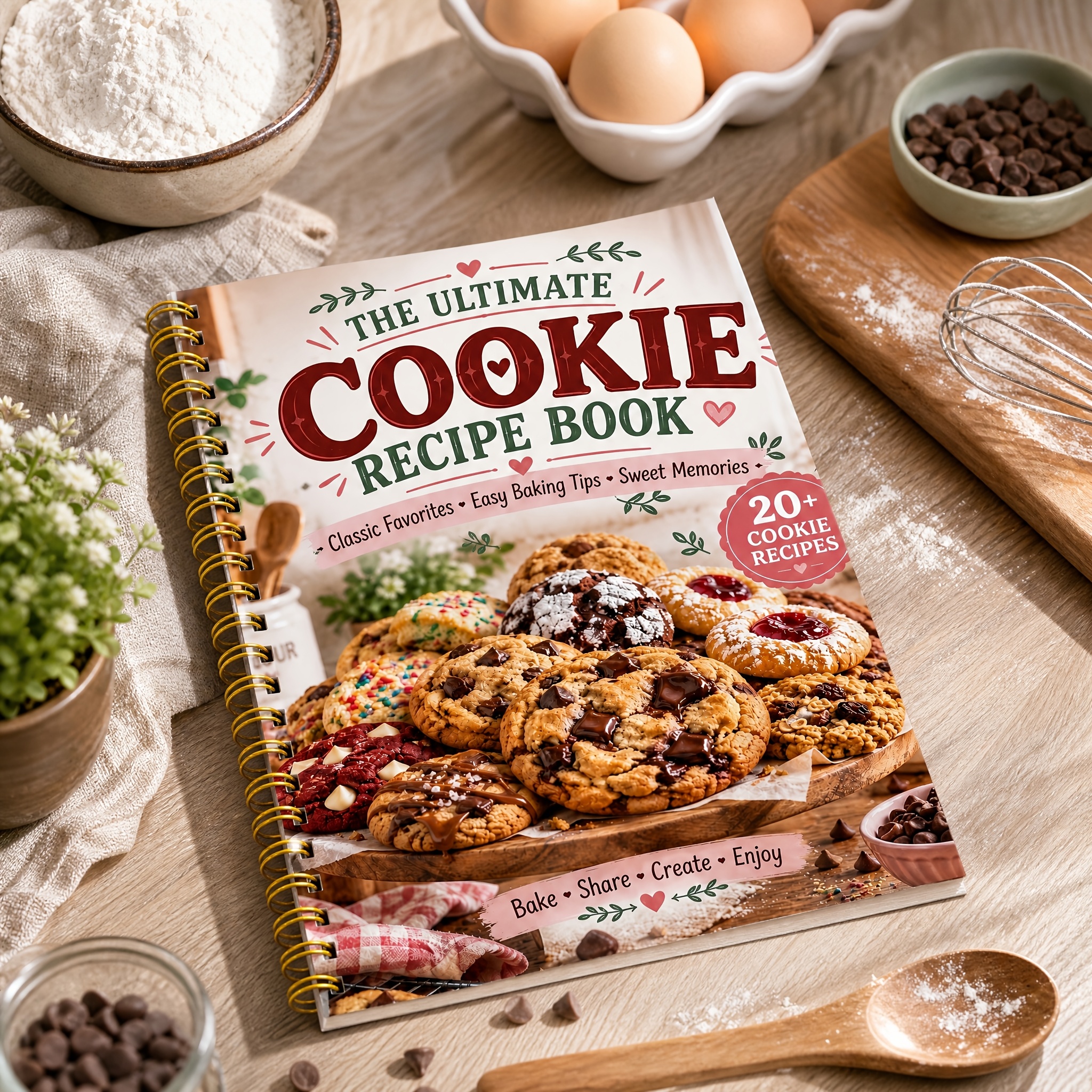 TEMU Livre de recettes de plus de 20 : Collection complète de biscuits - Livre de cuisine de pâtisserie à spirale avec chocolat et douceurs, recettes