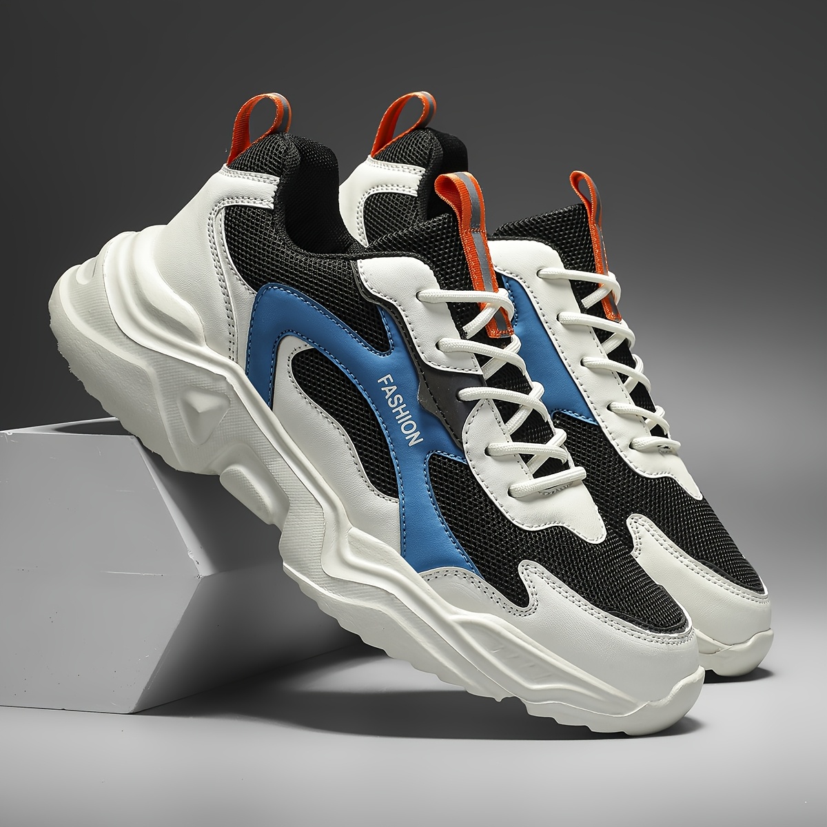 Lightweight Breathable Non Slip Platform Shoes, Lace Up Comfy Sneakers For Street Walking - All Seasons Men's Comfy Shoes