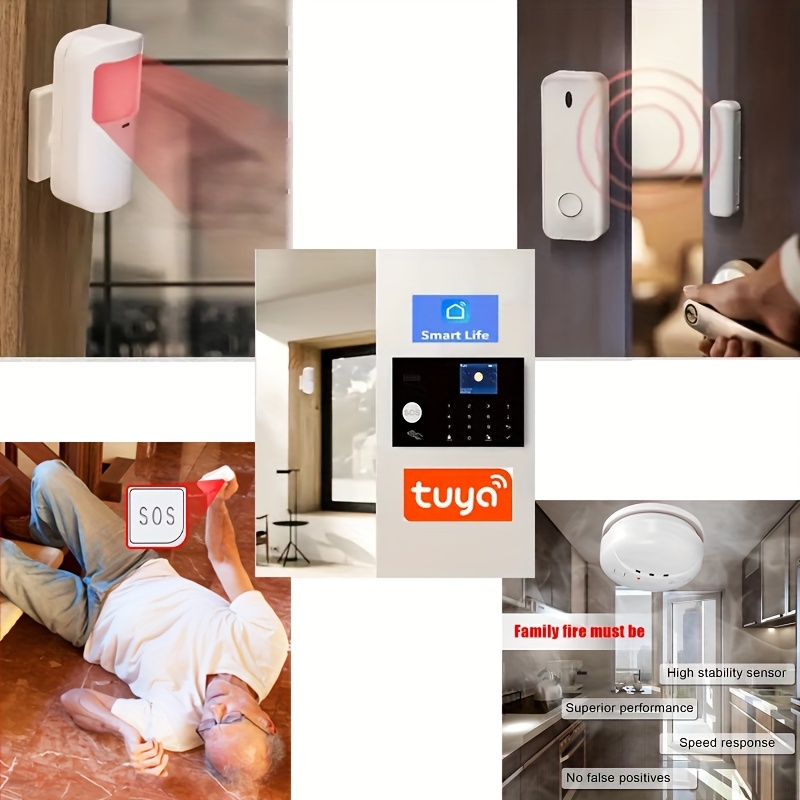 Sistema de Alarma para Hogares Inteligentes TUGARD con WiFi y GSM, Compatible con Alexa & Google Assistant, Sensores de Puertas/Ventanas, Detectores de Movimiento, Siirena, Integración a Cerraduras Intelligente, Control por Apps como Tuya, Sin Cuota Mensual, Voltaje Global 220-240V, Enchufe EU, Integra Amazon Alexa e Google Home, Respaldo en GSM, Fuente de Energía Incluida, Fácil Instalación para Seguridad del Hogar o Villa
