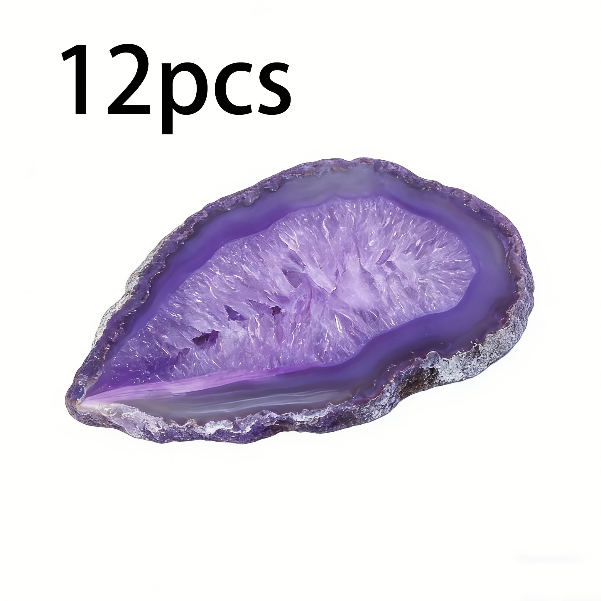 Small No Hole Purple Agate Slices, Polished Crystal Geode Slabs