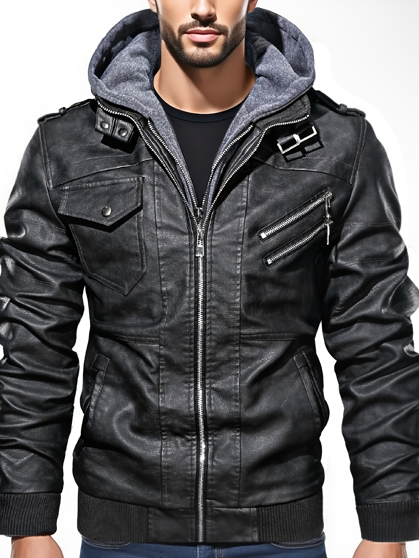 Men'S Vintage Bomber Jacket - Brown Softshell Coat with Zipper Front, All-Season Casual Outerwear for Everyday & Cycling, Machine Washable Non-Stretch Fabric (Zipper Closure), Active Lifestyle Apparel