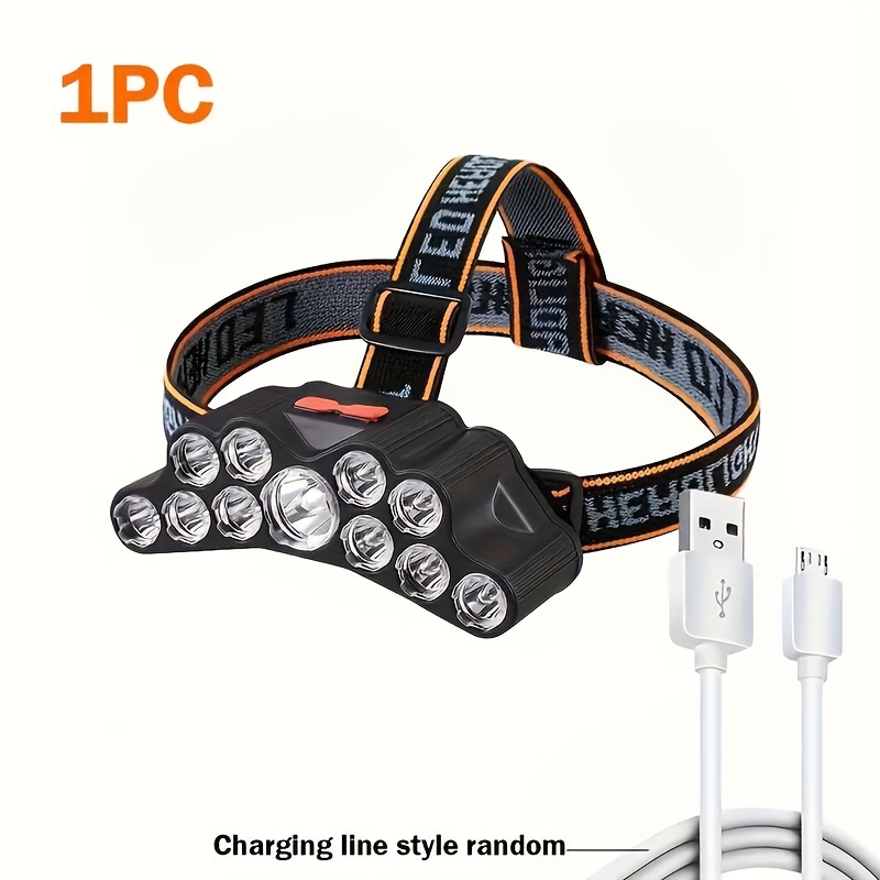 

Usb Rechargeable Led Headlight With 4 , Including Red Light - Camping, Hiking, Night Fishing & Emergencies