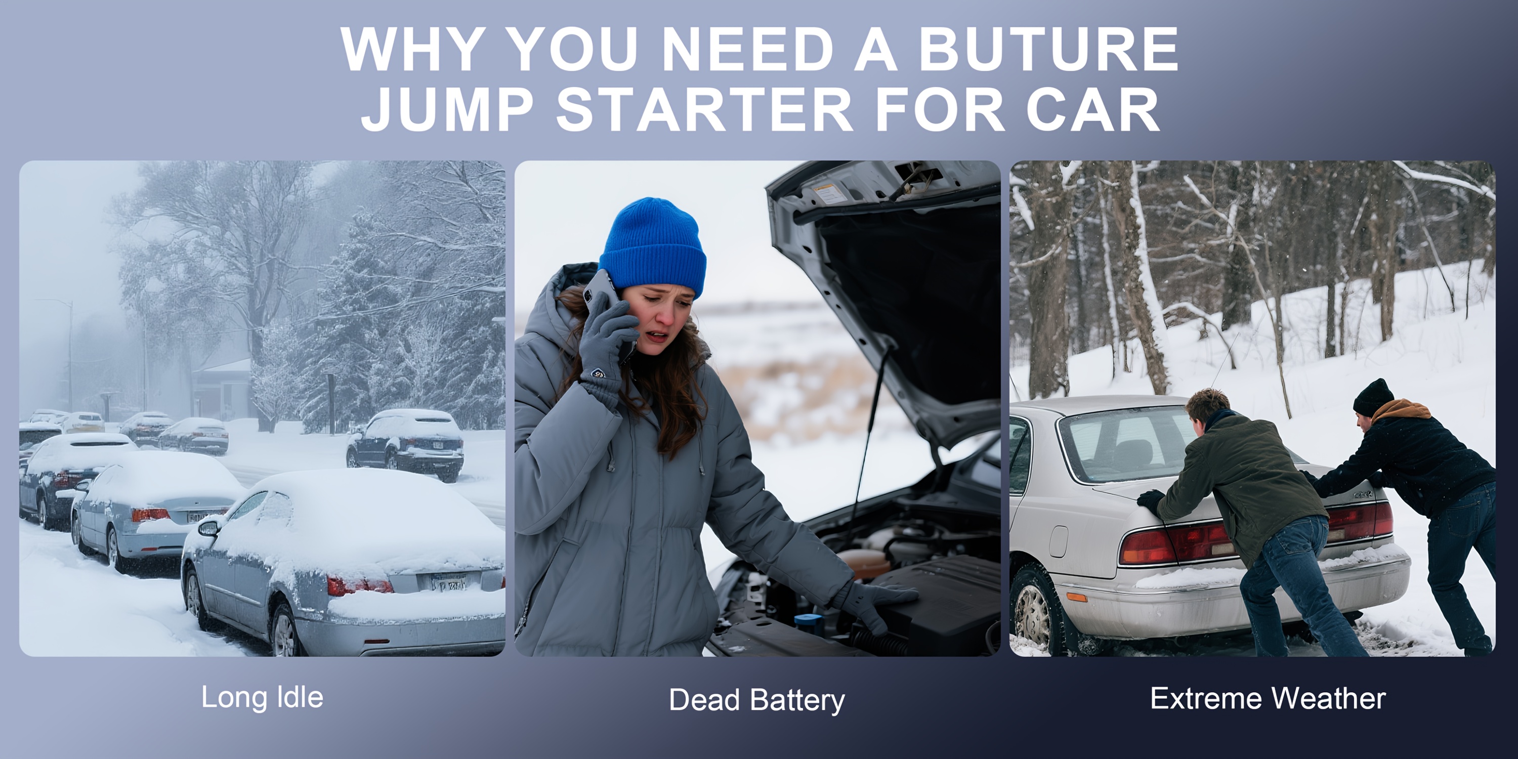 Автомобилен стартер за батерия, 12V стартер за батерия, усилвател на батерия, стартерна кутия, преносим зарядно устройство и кабели за стартиране за 3.0L бензинови двигатели, 12V преносимо захранване за автомобили, за зареждане на телефон, осветление, SOS
