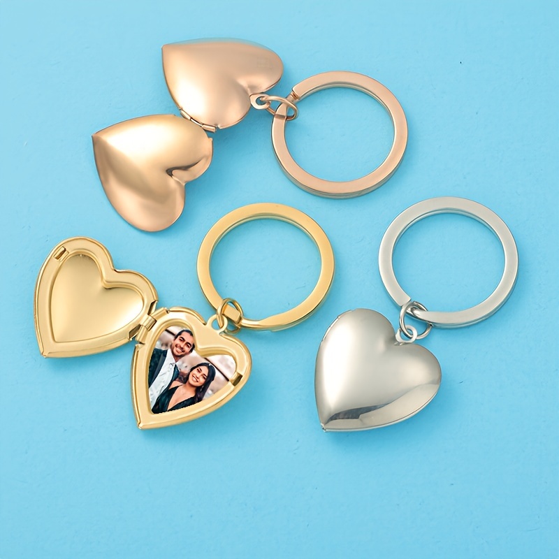 

1 Cp Custom Heart-shaped Photo , Hinged Opening, Personalized Picture Inserts, Elegant Metal , Gift For , Assorted Colors