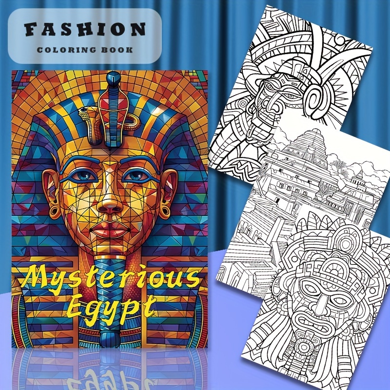 

Deluxe Egyptian Coloring Book - 22 Thick Pages, Upgraded Edition | Perfect Gift For Birthdays & Holidays