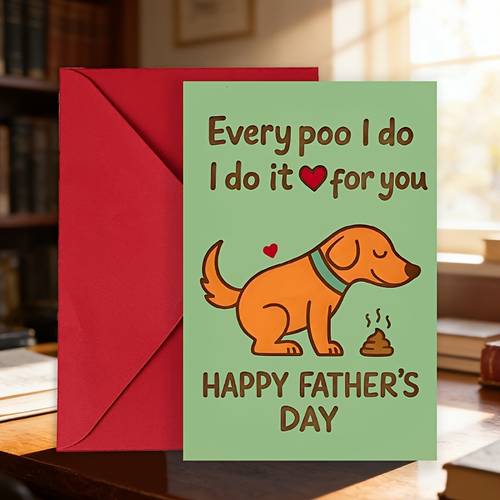1pc funny fathers day card for dog lovers humor for dog dad envelope