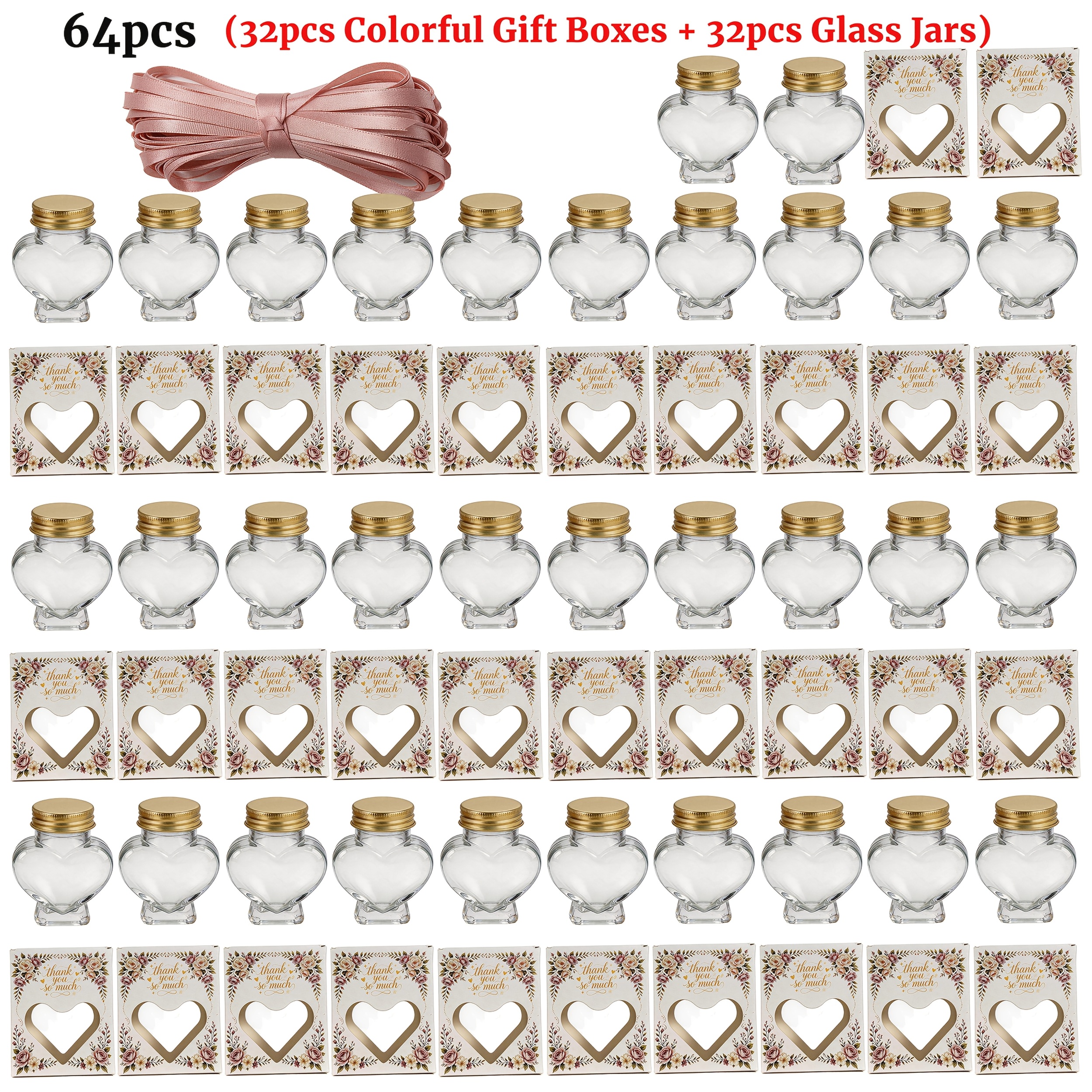 55ml Airtight Glass Jars with Elegant Color Gift Boxes