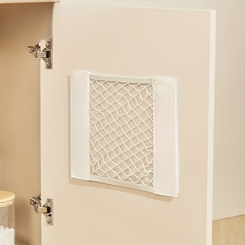 TEMU Durable Wall-mounted Mesh Bag Dispenser With Cute Cartoon Design - Foldable Breathable Polyester Garbage Bag Holder, Washable Hanging Storage
