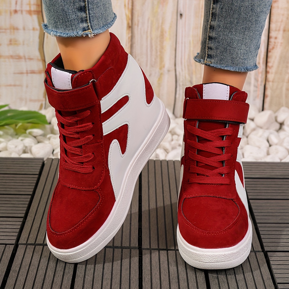 Red Women's Wedge Heel Sneakers sold by 100 Spartans