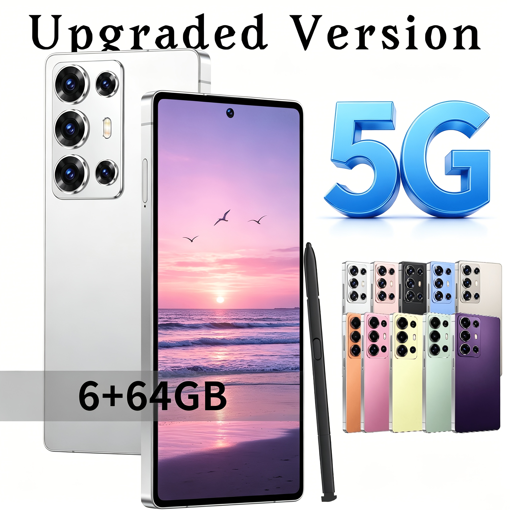 2026 latest high end   smartphone 6 8 inch large screen high definition display long lasting battery high definition video recording type c charging     with an included stylus pen and is   with headphones