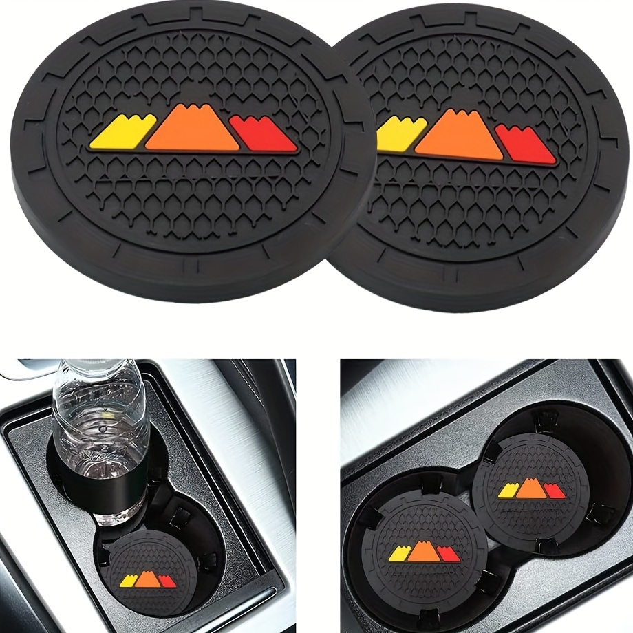 

2pcs Premium Silicone Car Cup Holder Coasters - Tri-, Non-slip & Fade-resistant For Tacoma, For Suv, Arctic Plain, Tree, Rav4, Mountain Resident, Interior Accessories, 3 Color