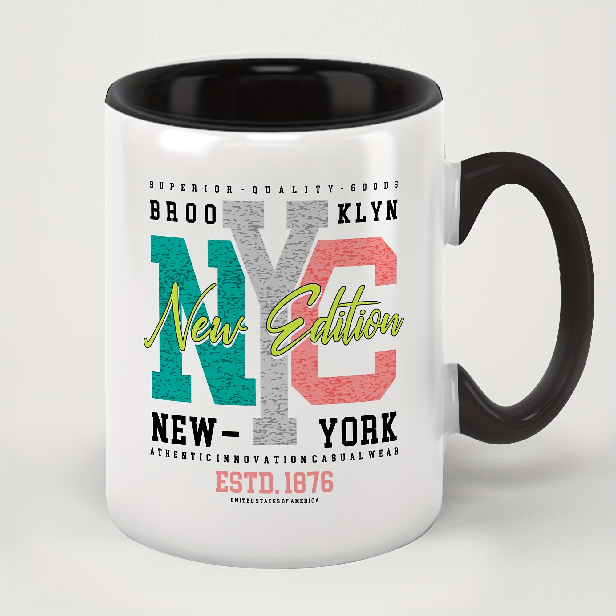 

1pc, Funny Coffee Mug. Tea Cup/water Cup. For Office/home Life/party Gift/wedding Gift/holiday Gift, Perfect Birthday Gift, Hand Wash Only, Reusable Ceramic Coffee Mug, 11oz/330ml, New York Mug