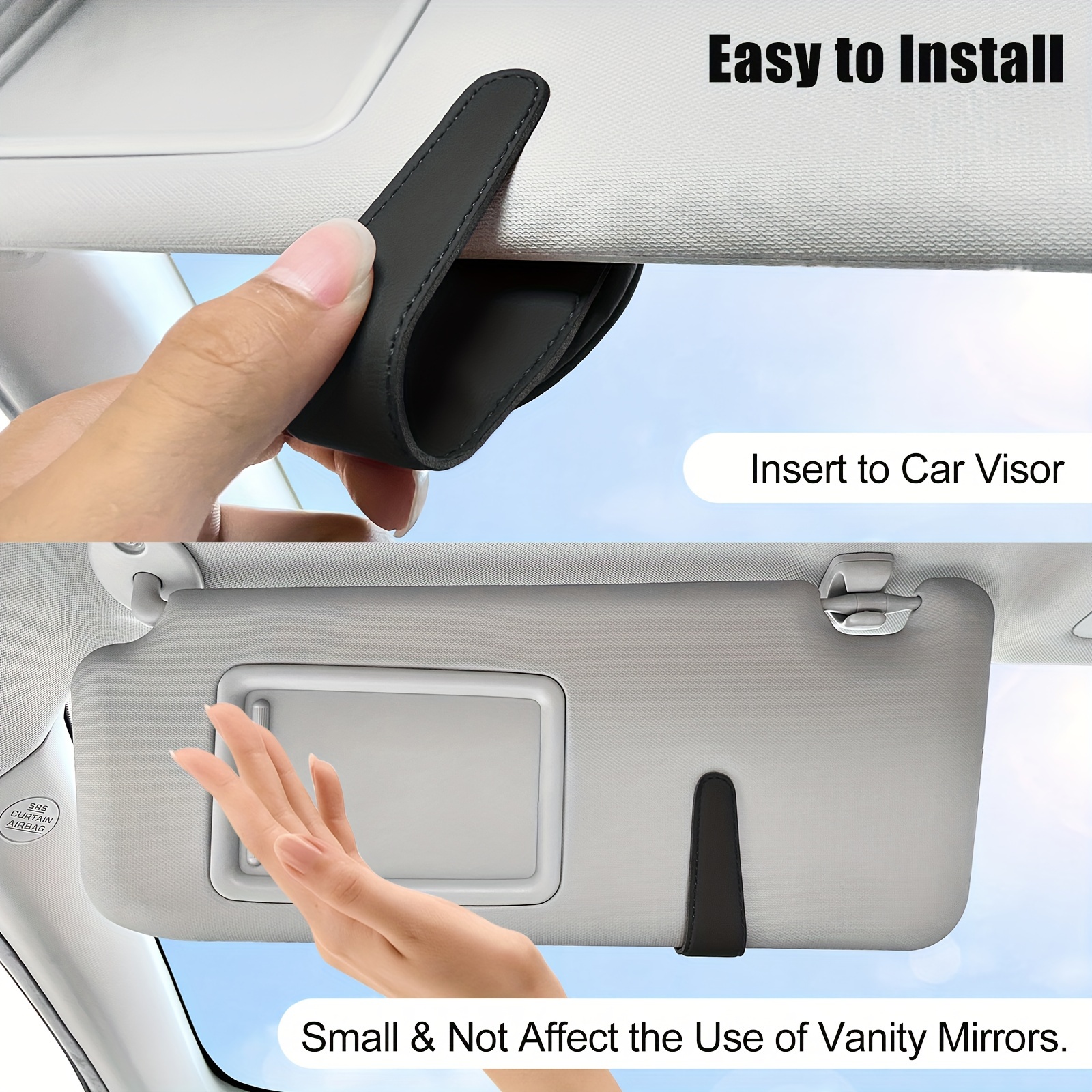 car visor sunglass holder magnetic pu leather glasses hook clip multifunctional eyeglass bracket clip for women men car interior visor accessories details 4