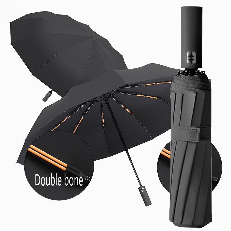 

1pc 12 Ribs Automatic Uv 50+ Umbrella Outdoor Travel Reinforced Parasol