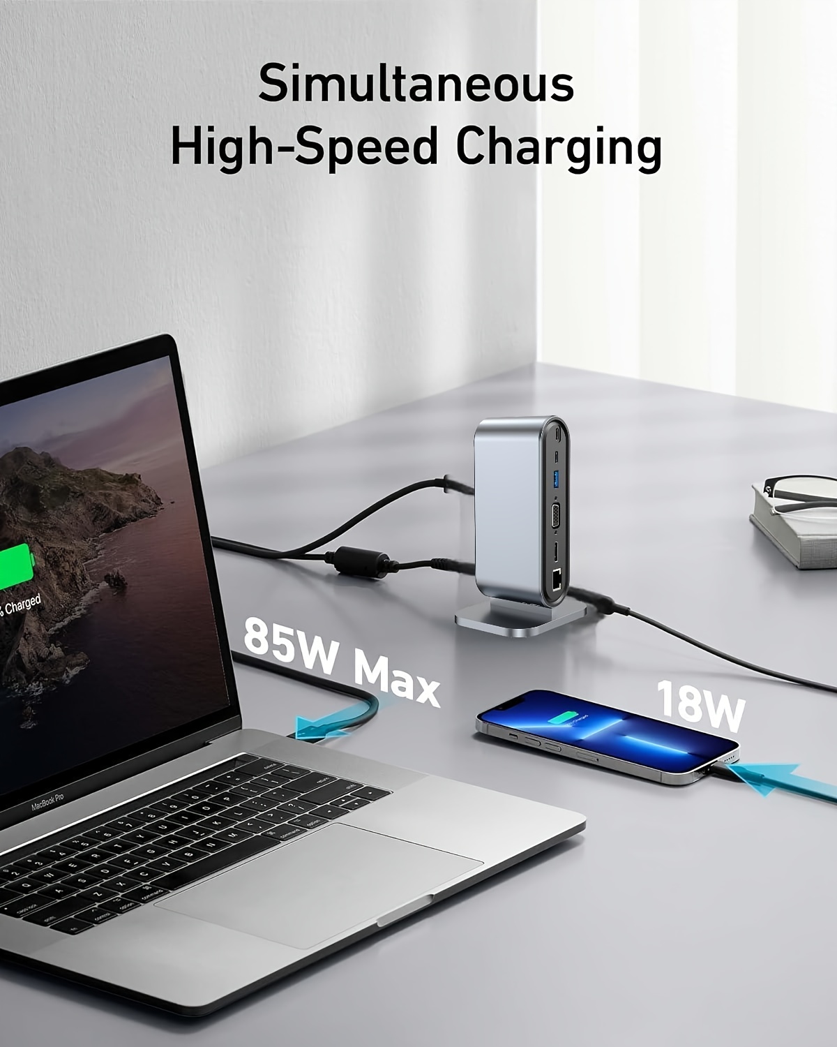 12 in 1 docking station with 100w charging 4k display data transfer usb c pd hdtv ethernet sd card reader compatible with   air dell       samsung google Product details 3