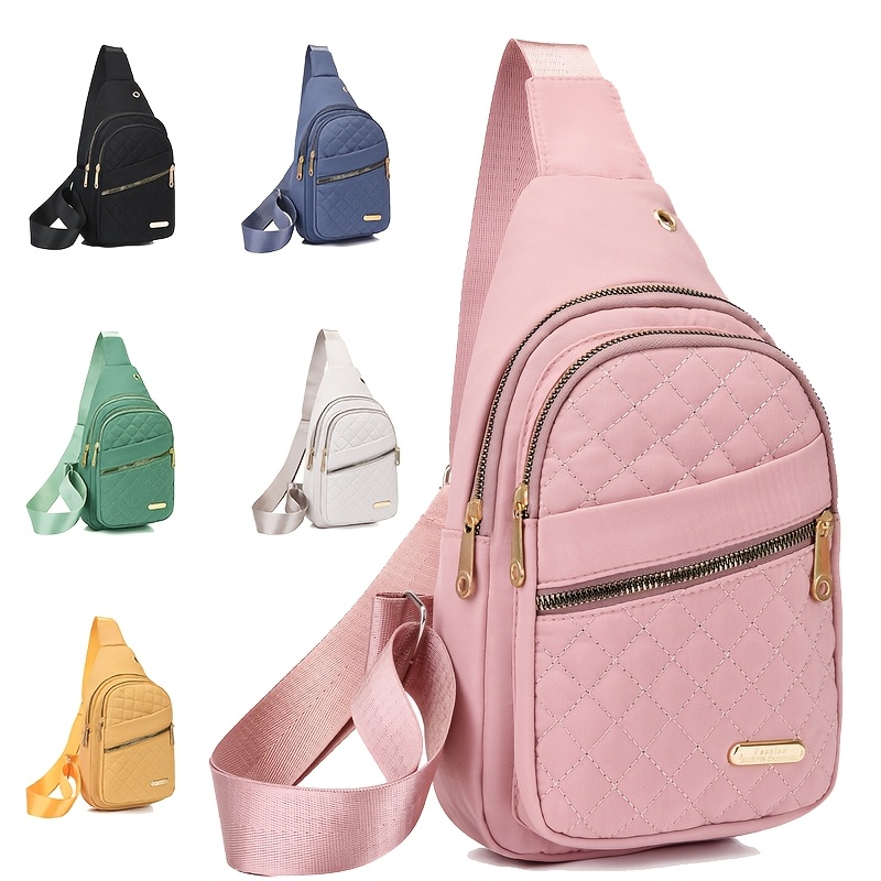 

Quilted Casual Chest Bag, Lightweight Foldable Sling Bag, Portable Trendy Shoulder Bag