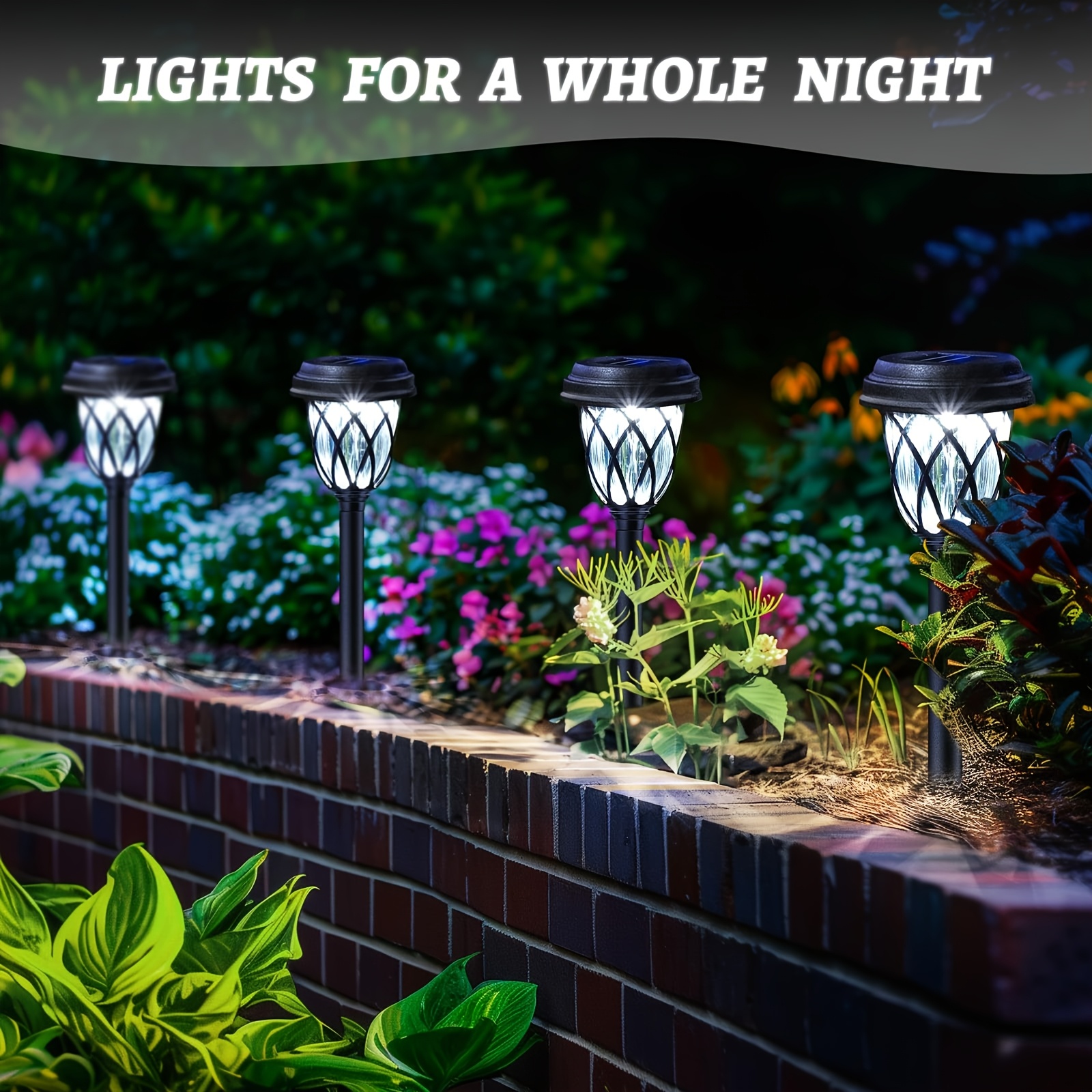 Pack De 4 Luces Solares LED Con Forma De Flor – Estaca Para Jardín – Luz Blanca Cálida – IP65