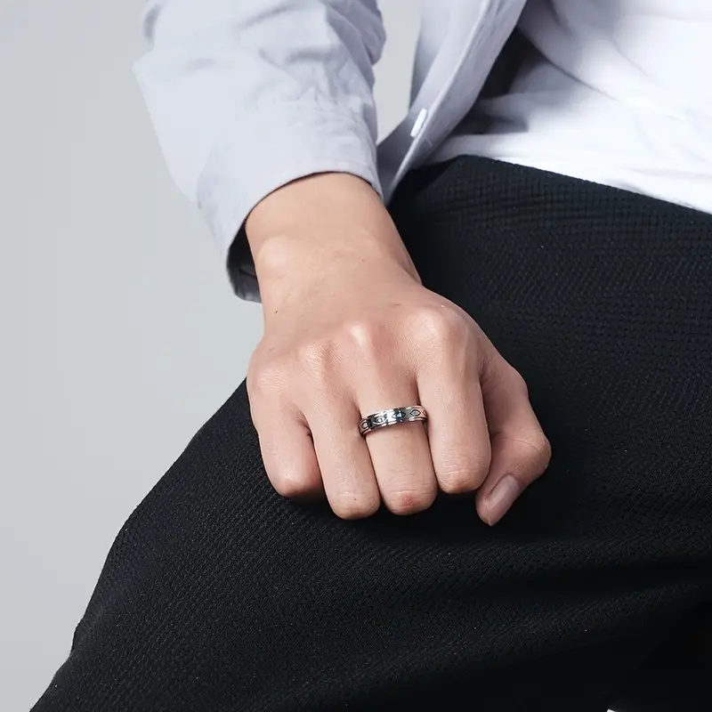 steel eye ring minimalist everyday special occasion jewelry durable rotating perfect halloween christmas thanksgiving gift year round elegant s jewelry unique for teenager Product details 0