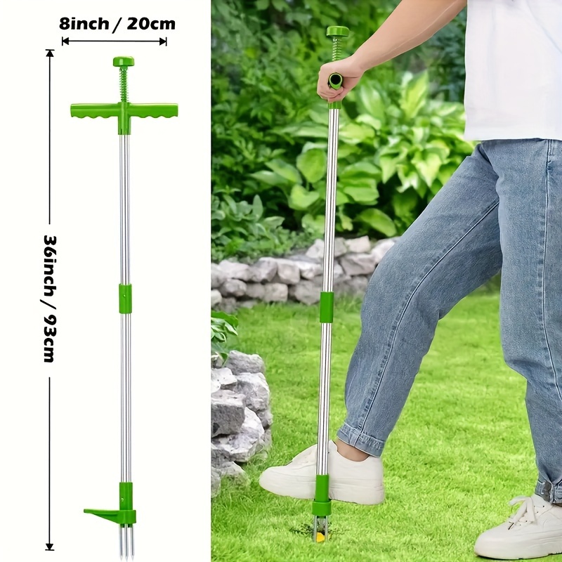 

Ergonomic Stand-up Puller With 3-claw Design - Easy Root Extraction For Gardening, Dandelion Removal & Lawn Care, Durable Pp Material