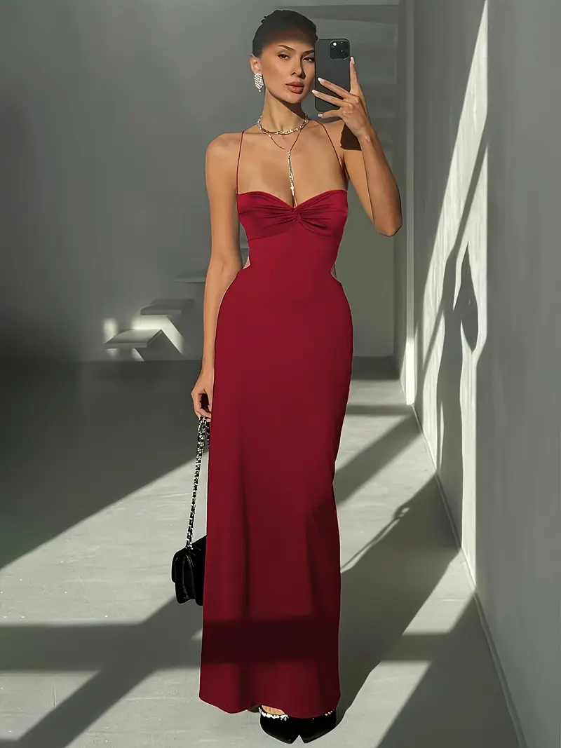 cross halter bodycon dress womens knotted bust - Temu Cyprus cross halter bodycon dress womens knotted bust - Temu Cyprus