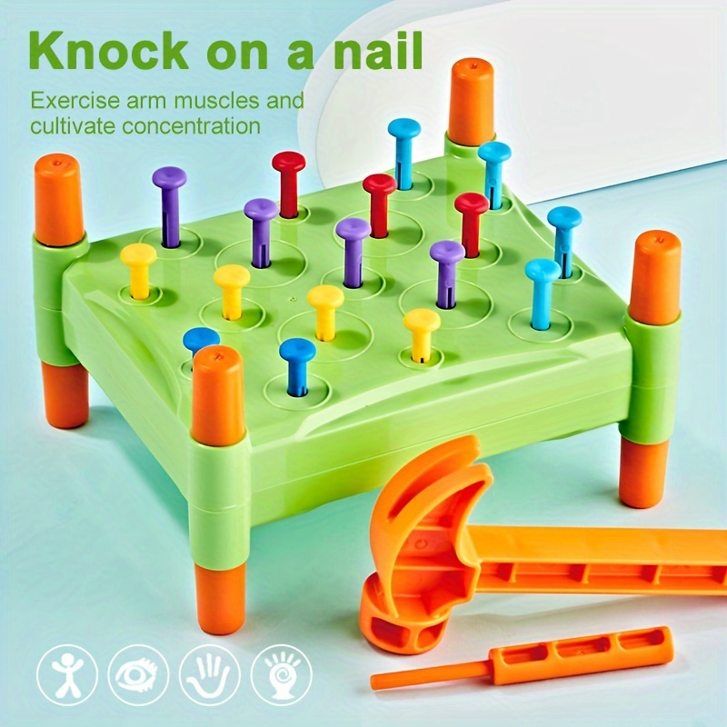 

Educational Toy For Early Childhood Development, Hammer And Nail Stacking Table Toy, Focus Training Toy