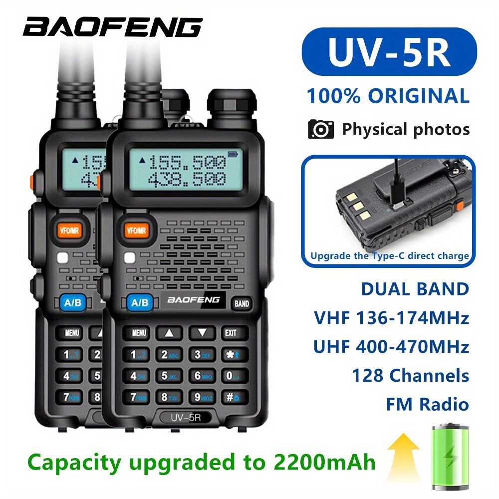   uv 5  handheld communication device two way radio 5w 1800mah battery dual band vhf uhf radio   0