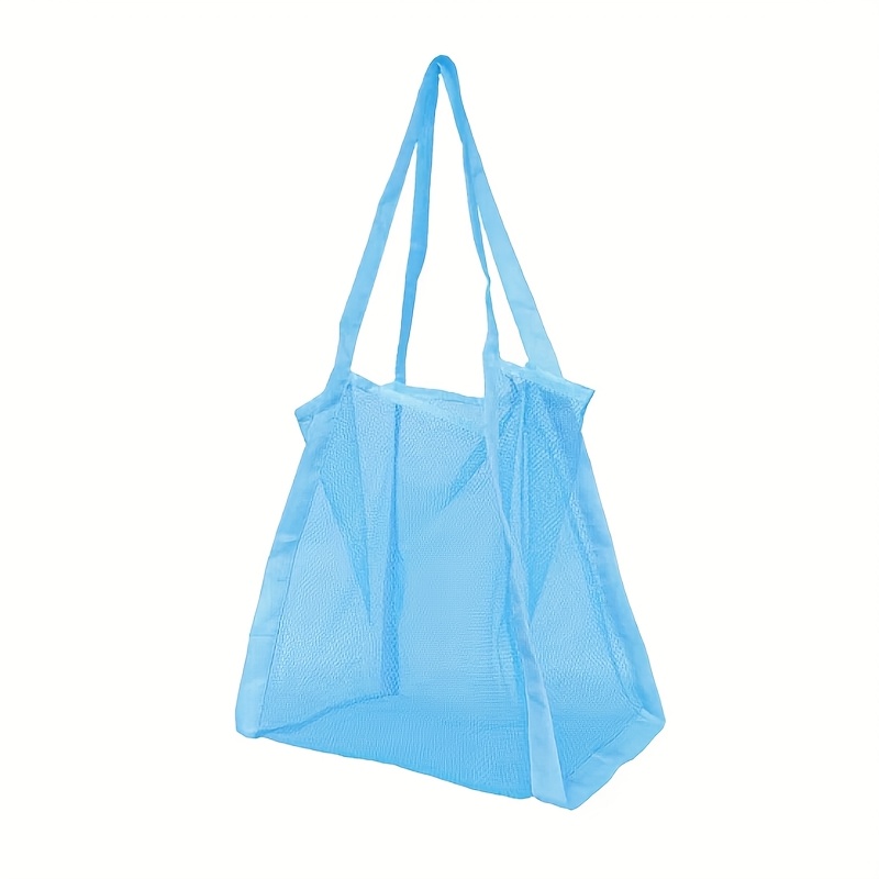 E-shop Strand Reise Aufbewahrungsnetz Tasche, Extra Große Multifunktionale Einfarbige Schultertasche, Mesh Strandtasche für Spielzeug und Sand