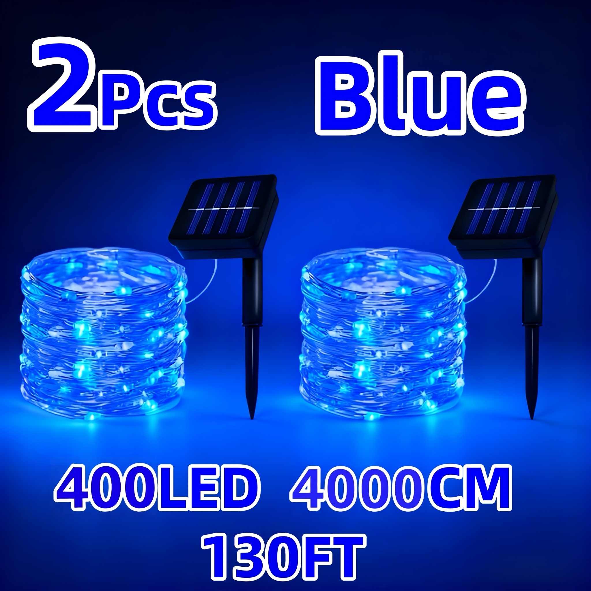 TEMU 2pack Solar Outdoor String Lights, 150ft 480 Led Copper Wire Fairy Lights, 8 Lighting Waterproof Twinkle Lights, Dusk To Dawn Auto Landscape