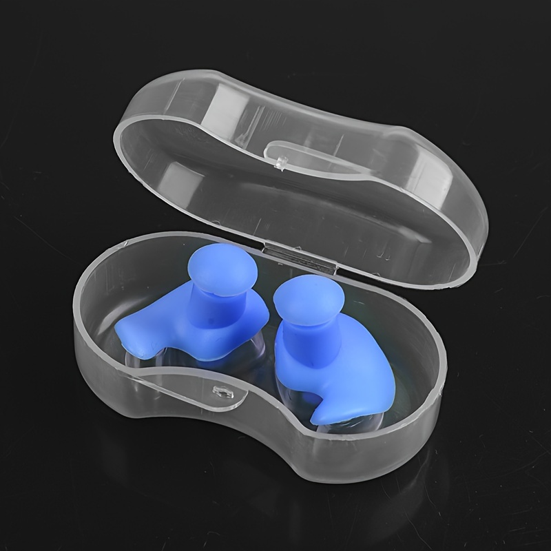 

1pair Durable Earplugs With Classic Delicate Texture, Waterproof Soft Silicone Earplugs, Portable Earplugs For Swimming