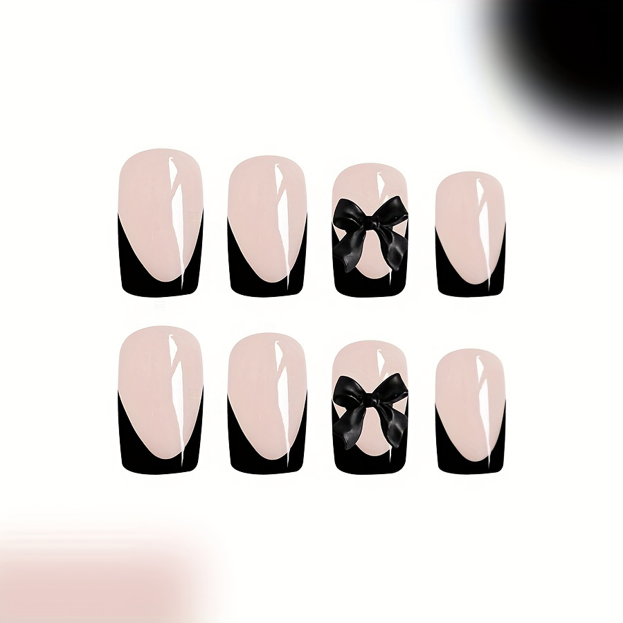 Auiremrti 24 Stück French Tip Press On Nails – Kurze, Quadratische Kunstnägel Mit Zebramuster & Blümchen