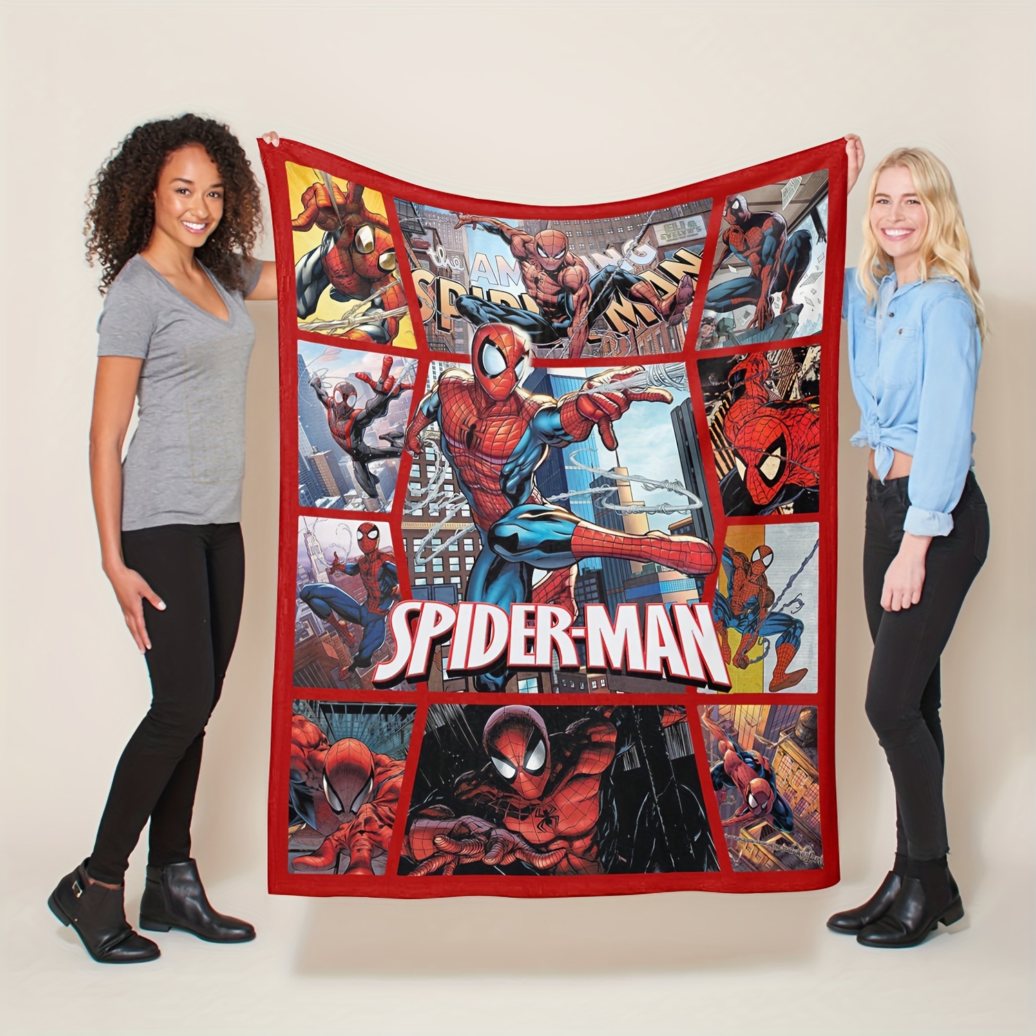

Superhero Spider-man Flannel Throw Blanket - Soft, Warm & Cozy For Couch, Bed, Office - Versatile All-season Gift